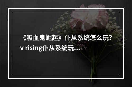 《吸血鬼崛起》仆从系统怎么玩？v rising仆从系统玩法介绍