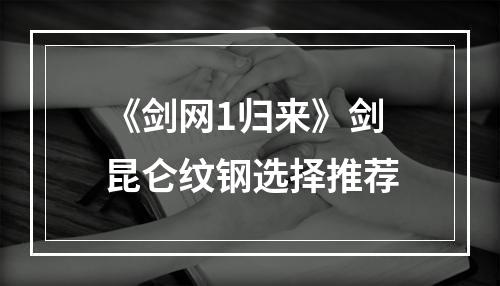 《剑网1归来》剑昆仑纹钢选择推荐