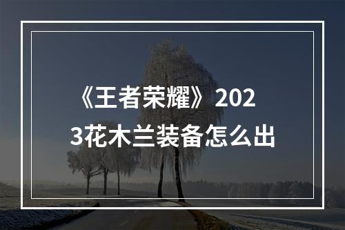 《王者荣耀》2023花木兰装备怎么出