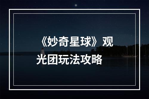 《妙奇星球》观光团玩法攻略