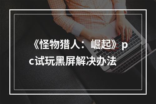 《怪物猎人：崛起》pc试玩黑屏解决办法