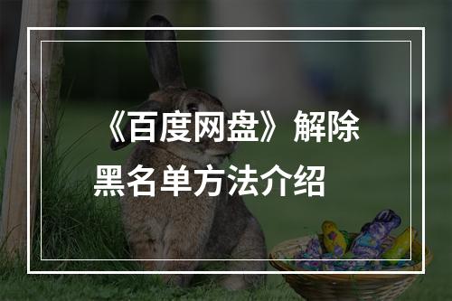 《百度网盘》解除黑名单方法介绍