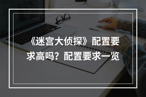 《迷宫大侦探》配置要求高吗？配置要求一览