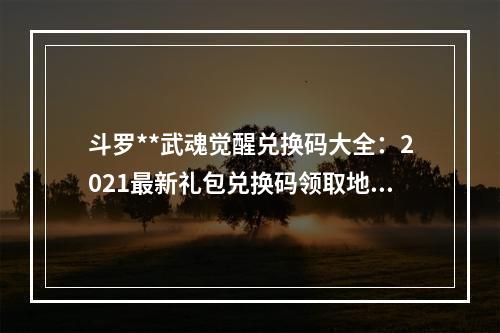 斗罗**武魂觉醒兑换码大全：2021最新礼包兑换码领取地址[多图]