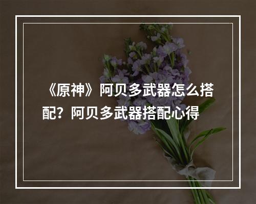 《原神》阿贝多武器怎么搭配？阿贝多武器搭配心得