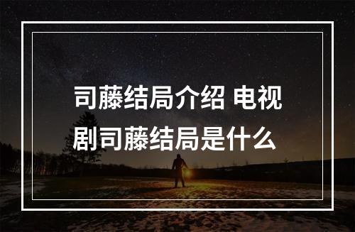 司藤结局介绍 电视剧司藤结局是什么