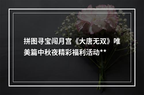 拼图寻宝闯月宫《大唐无双》唯美篇中秋夜精彩福利活动**