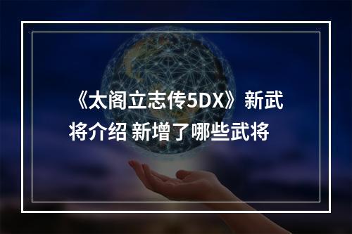 《太阁立志传5DX》新武将介绍 新增了哪些武将