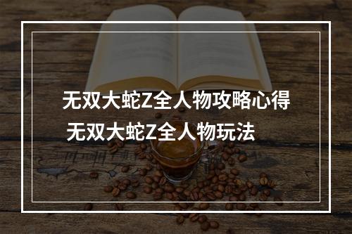 无双大蛇Z全人物攻略心得 无双大蛇Z全人物玩法