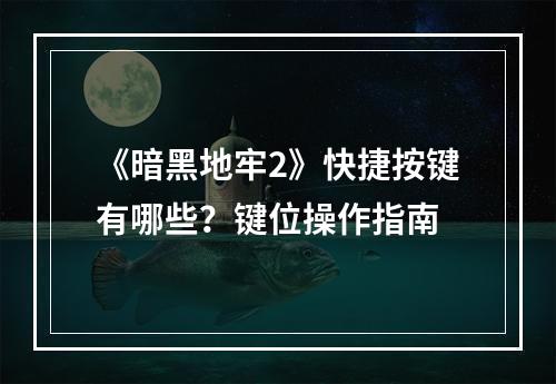 《暗黑地牢2》快捷按键有哪些？键位操作指南