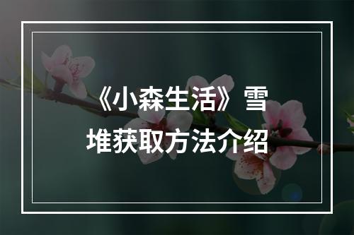 《小森生活》雪堆获取方法介绍