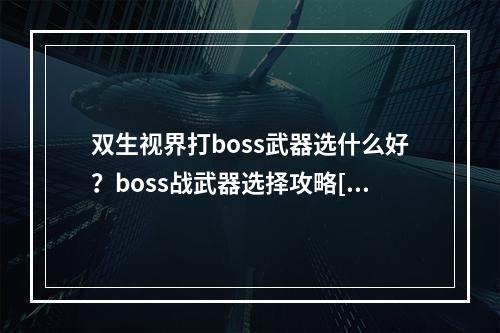 双生视界打boss武器选什么好？boss战武器选择攻略[视频][多图]