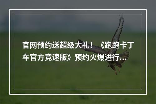 官网预约送超级大礼！《跑跑卡丁车官方竞速版》预约火爆进行中