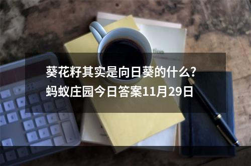 葵花籽其实是向日葵的什么？ 蚂蚁庄园今日答案11月29日