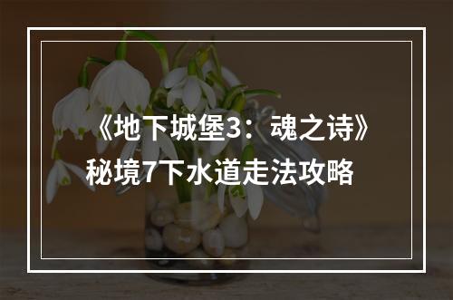 《地下城堡3：魂之诗》秘境7下水道走法攻略