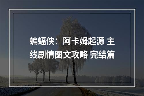 蝙蝠侠：阿卡姆起源 主线剧情图文攻略 完结篇