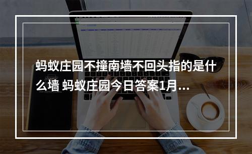 蚂蚁庄园不撞南墙不回头指的是什么墙 蚂蚁庄园今日答案1月15日