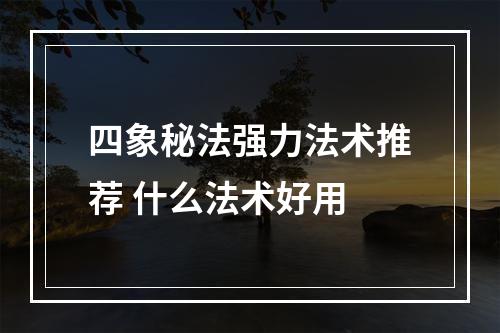 四象秘法强力法术推荐 什么法术好用