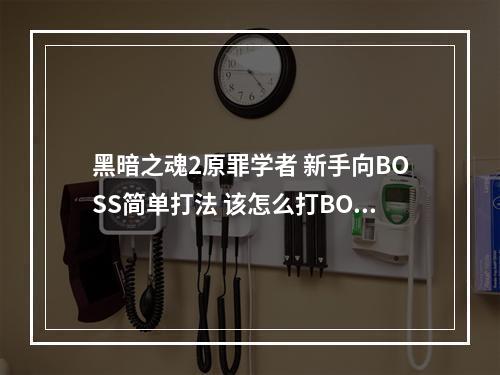 黑暗之魂2原罪学者 新手向BOSS简单打法 该怎么打BOS