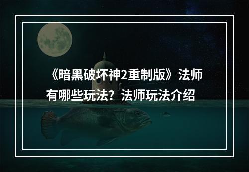 《暗黑破坏神2重制版》法师有哪些玩法？法师玩法介绍