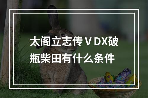 太阁立志传ⅤDX破瓶柴田有什么条件