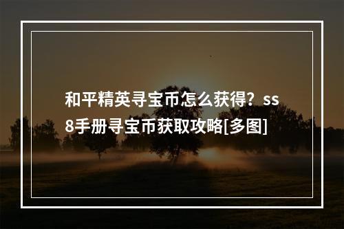 和平精英寻宝币怎么获得？ss8手册寻宝币获取攻略[多图]