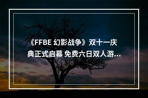 《FFBE 幻影战争》双十一庆典正式启幕 免费六日双人游等你来抢！