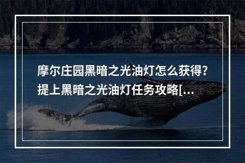 摩尔庄园黑暗之光油灯怎么获得？提上黑暗之光油灯任务攻略[多图]