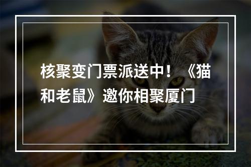 核聚变门票派送中！《猫和老鼠》邀你相聚厦门