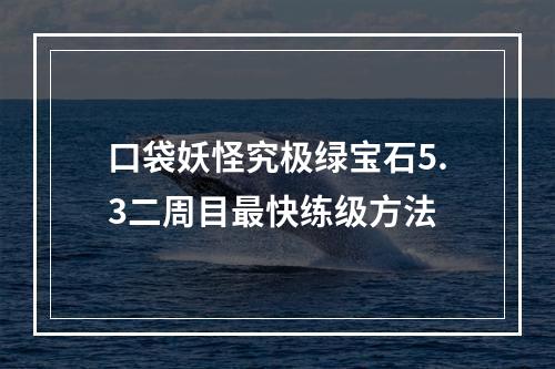 口袋妖怪究极绿宝石5.3二周目最快练级方法