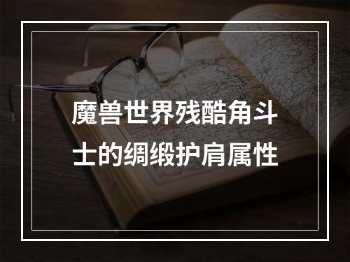 魔兽世界残酷角斗士的绸缎护肩属性