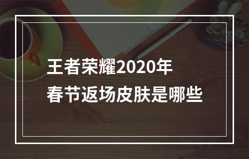 王者荣耀2020年春节返场皮肤是哪些