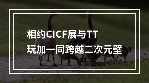 相约CICF展与TT玩加一同跨越二次元壁