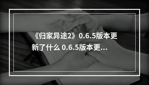 《归家异途2》0.6.5版本更新了什么 0.6.5版本更新内容一览