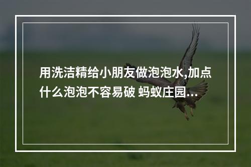 用洗洁精给小朋友做泡泡水,加点什么泡泡不容易破 蚂蚁庄园今日答题5.29