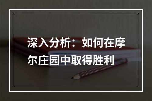 深入分析：如何在摩尔庄园中取得胜利