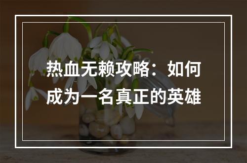 热血无赖攻略：如何成为一名真正的英雄