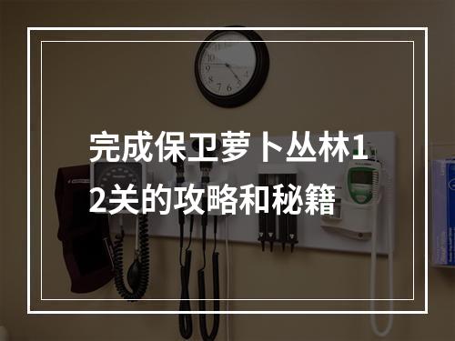 完成保卫萝卜丛林12关的攻略和秘籍