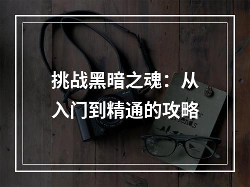 挑战黑暗之魂：从入门到精通的攻略