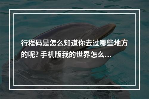 行程码是怎么知道你去过哪些地方的呢? 手机版我的世界怎么标记地点攻略合集