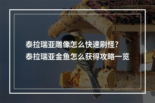 泰拉瑞亚雕像怎么快速刷怪? 泰拉瑞亚金鱼怎么获得攻略一览