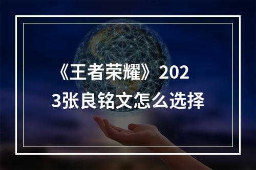 《王者荣耀》2023张良铭文怎么选择