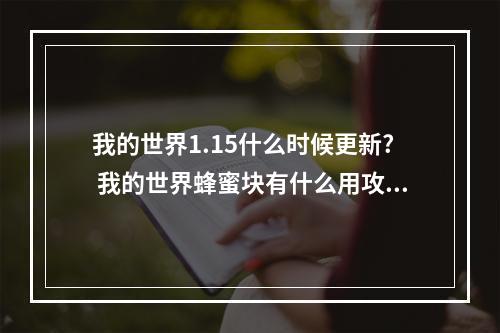 我的世界1.15什么时候更新? 我的世界蜂蜜块有什么用攻略列表