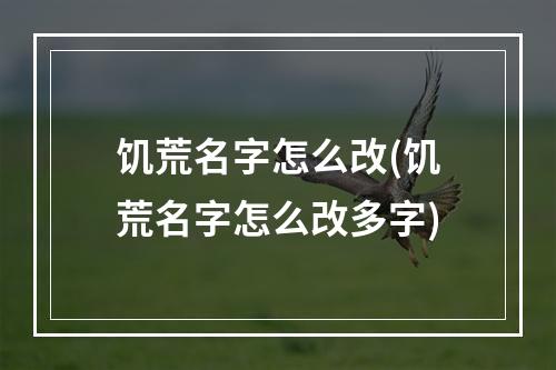 饥荒名字怎么改(饥荒名字怎么改多字)