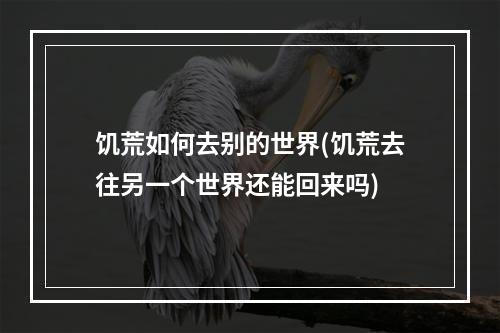 饥荒如何去别的世界(饥荒去往另一个世界还能回来吗)