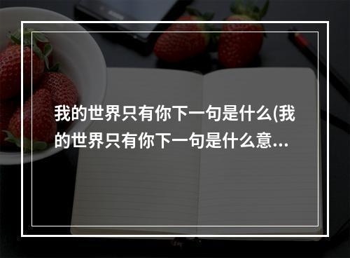 我的世界只有你下一句是什么(我的世界只有你下一句是什么意思)