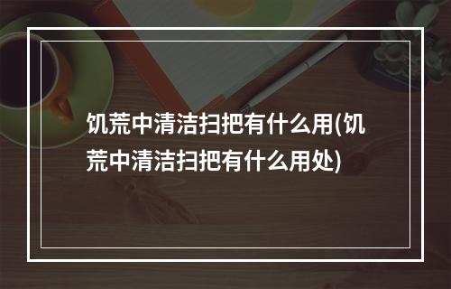 饥荒中清洁扫把有什么用(饥荒中清洁扫把有什么用处)