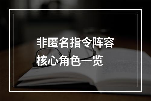 非匿名指令阵容核心角色一览