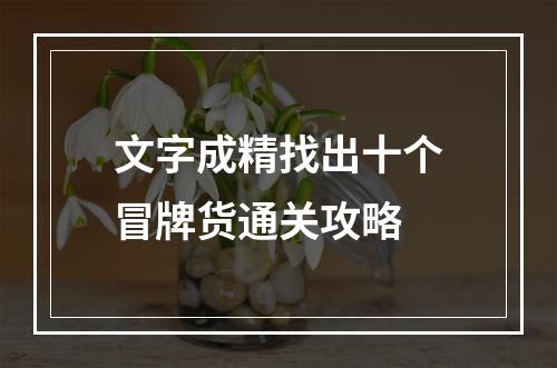 文字成精找出十个冒牌货通关攻略