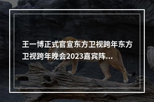 王一博正式官宣东方卫视跨年东方卫视跨年晚会2023嘉宾阵容